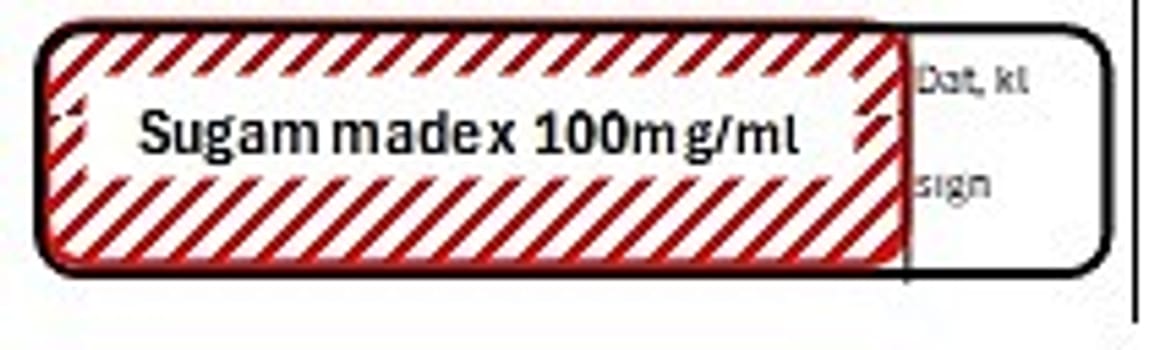 ETIKETT SUGAMMADEX 100 MG/ML