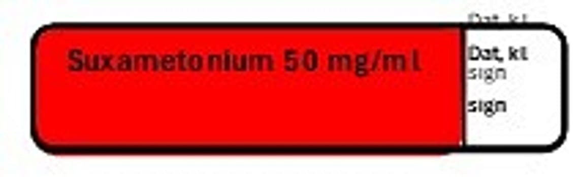 ETIKETT SUXAMETONIUM 50 MG/ML