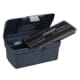 Sygeplejekasse, med låg, lille 15 liter, blå, 21,5 cm x 36 cm x 19,5 cm