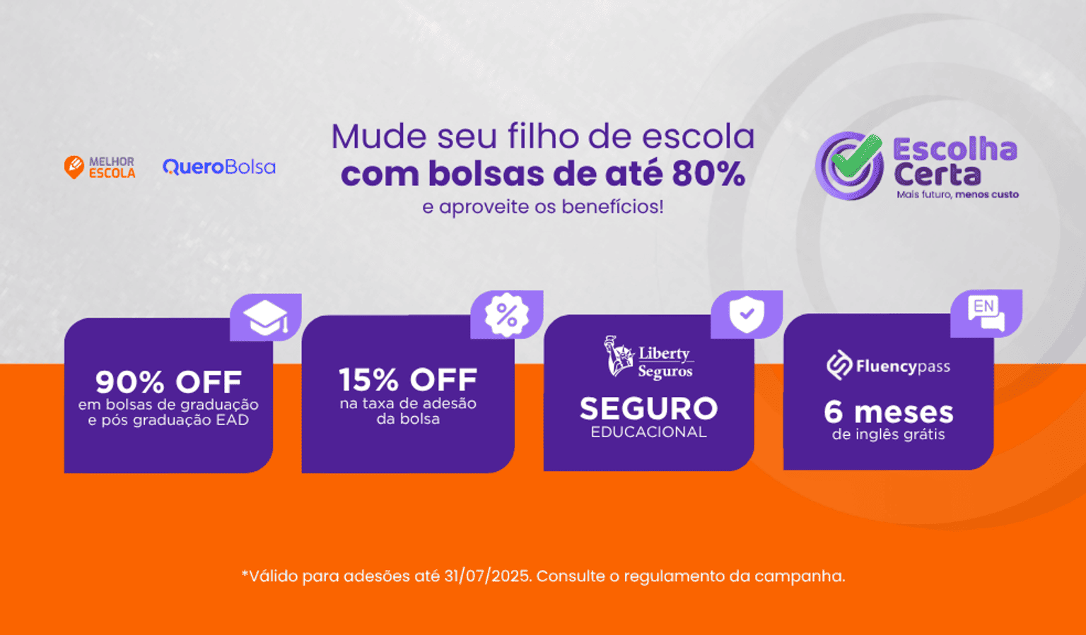 O melhor ano para estudar: bolsas de até 80% +1 ano grátis? Só no Melhor Escola.