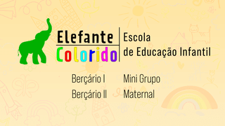 Escola De Educação Infantil Elefante Colorido - Imagem 1
