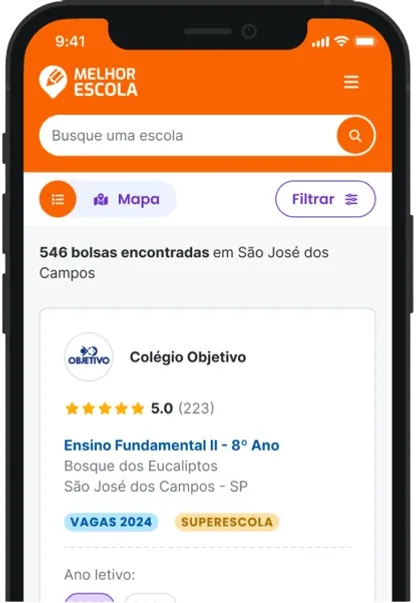 Imagem ilustrativa do site do Melhor Escola em um smartphone