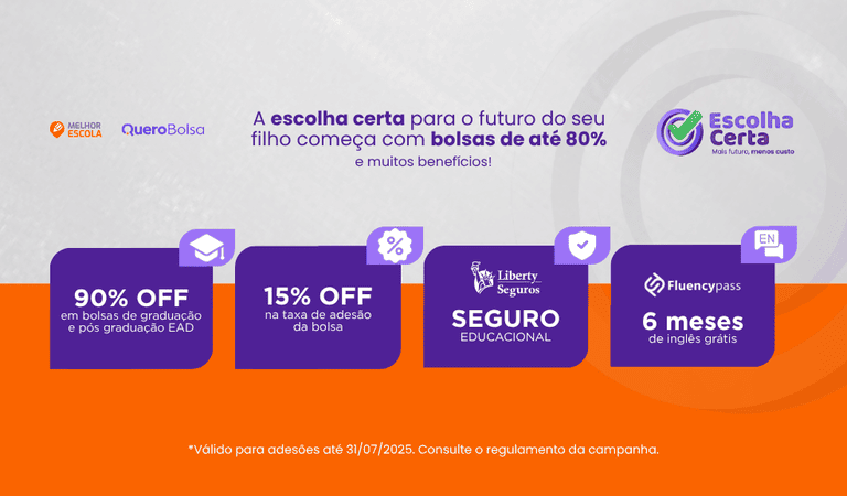 O melhor ano para estudar: bolsas de até 80% +1 ano grátis? Só no Melhor Escola.
