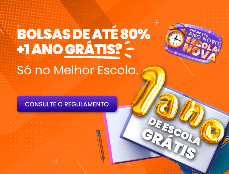 O melhor ano para estudar: bolsas de até 80% +1 ano grátis? Só no Melhor Escola.