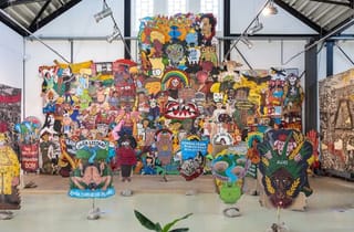 Photo from the opening of the exhibition Tanah Merdeka, 2023 of the collective Taring Padi at Framer Framed, Amsterdam. Photo by maarten Nauw / Framer Framed. Photo from the opening of the exhibition Tanah Merdeka, 2023 of the collective Taring Padi at Framer Framed, Amsterdam. Photo by maarten Nauw / Framer Framed.