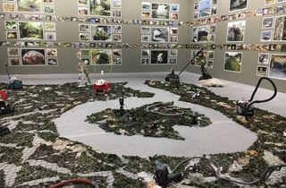 <span class="artist">Bonita Ely</span><span class="title"> Plastikus Progressus</span><span class="year"> 2017</span>, <span class="medium">Mixed media</span>, <span class="dimen dimen-notes">Dimensions variable</span>, <span class="notes">Installed at documenta 14, Athens School of Fine Arts Gallery, Greece</span>