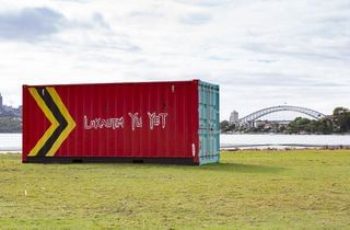 <span class="artist">Yuriyal Eric Bridgeman</span><span class="title"> SUNA (Middle Ground)</span><span class="year"> 2020</span>, <span class="notes">Eric Bridgeman and Haus Yuriyal. Installation view of the 22nd Biennale of Sydney (2020), Cockatoo Island. Commissioned by the Biennale of Sydney with generous support from Arts Queensland and the Australia Council for the Arts. Photograph: Jessica Maurer</span> <span class="artist">Yuriyal Eric Bridgeman</span><span class="title"> SUNA (Middle Ground)</span><span class="year"> 2020</span>, <span class="notes">Eric Bridgeman and Haus Yuriyal. Installation view of the 22nd Biennale of Sydney (2020), Cockatoo Island. Commissioned by the Biennale of Sydney with generous support from Arts Queensland and the Australia Council for the Arts. Photograph: Jessica Maurer</span>