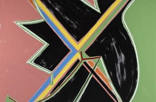 <span class="artist">Yuriyal Eric Bridgeman</span><span class="title"> Crow, ascending</span><span class="year"> 2023</span>, <span class="medium">Enamel on linen</span>, <span class="dimen">180 x 150 cm</span>