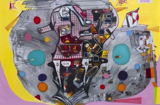 <span class="artist">Gareth Sansom</span><span class="title"> My big BBQ adventure</span><span class="year"> 2021</span>, <span class="medium">Oil on linen</span>, <span class="dimen">183 x 244 cm</span>