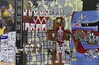 <span class="artist">Gordon Bennett</span><span class="title"> Notes to Basquiat (Death of Irony)</span><span class="year"> 2002</span>, <span class="medium">Acrylic on linen</span>, <span class="dimen">2 pieces: Part 1 150 x 150 cm, Part 2 150 x 150 cm</span> <span class="artist">Gordon Bennett</span><span class="title"> Notes to Basquiat (Death of Irony)</span><span class="year"> 2002</span>, <span class="medium">Acrylic on linen</span>, <span class="dimen">2 pieces: Part 1 150 x 150 cm, Part 2 150 x 150 cm</span>