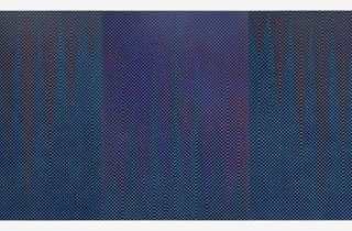 <span class="artist">Helga Groves</span><span class="title"> Sea Surface Temperatures (Anomalies Series 2008-25)</span><span class="year"> 2025</span>, <span class="medium">Oil paint, pigment and medium on linen</span>, <span class="dimen dimen-notes">3 parts, 100 x 210 cm</span>