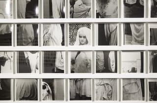 <span class="artist">Hoda Afshar</span><span class="title"> The Fold</span><span class="year"> 2023</span>, <span class="dimen dimen-notes">Detail</span>, <span class="notes">Installation at the NGV Triennial 2023 – 2024 at<br />
NGV International, Melbourne. Photo: Sean Fennessy</span>