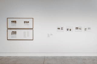 <span class="title"> Installation view, Art + Language with works by Ian Burn, Systematically altered photos 1968, and Sandra Selig, aesthetic systems are not obliged to work; on this rim we lay 2010, Geelong Gallery, 2026, photographer: Andrew Curtis</span>
