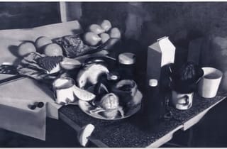 <span class="artist">Jean Barth</span><span class="title"> Still food shifts</span><span class="year"> 2021</span>, <span class="medium">Oil paint screen printed and brushed on dibond</span>, <span class="dimen">54 x 88 cm</span> <span class="artist">Jean Barth</span><span class="title"> Still food shifts</span><span class="year"> 2021</span>, <span class="medium">Oil paint screen printed and brushed on dibond</span>, <span class="dimen">54 x 88 cm</span>