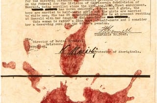 <span class="artist">Judy Watson</span><span class="title"> a preponderance of aboriginal blood</span><span class="year"> 2005</span>, <span class="medium">etching with chine collé, framed</span>, <span class="dimen dimen-notes">14 portrait etchings: frame 49 x 37.5 x 3cm, 2 landscape etchings: frame 37.5 x 49 x 3cm</span> <span class="artist">Judy Watson</span><span class="title"> a preponderance of aboriginal blood</span><span class="year"> 2005</span>, <span class="medium">etching with chine collé, framed</span>, <span class="dimen dimen-notes">14 portrait etchings: frame 49 x 37.5 x 3cm, 2 landscape etchings: frame 37.5 x 49 x 3cm</span>