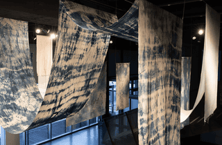 <span class="title"> clouds and undercurrents, Judy Watson, 2020–21, 2026. Exhibition view, central exhibition Briser la glace / Splitting Ice, Manif d’art 12 — The Quebec City Biennial. Curator: Didier Morelli. Photo: Ivan Binet. Photo: Catherine Tétreault via Studio Arago</span>