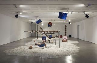 <span class="artist">Megan Cope</span><span class="title"> Untitled (Death Song)</span><span class="year"> 2020</span>, <span class="medium">Instruments made of repurposed soil augers, oil drums, violin, cello, bass, guitar, piano strings and rocks from South Australia Geological Museum; site-specific natural debris from local environment; sound by Isha Ram Das.</span>, <span class="dimen dimen-notes">Dimensions variable</span>, <span class="notes">Installation view: UNSW Galleries, Sydney. Photograph: Zan Wimberley</span> <span class="artist">Megan Cope</span><span class="title"> Untitled (Death Song)</span><span class="year"> 2020</span>, <span class="medium">Instruments made of repurposed soil augers, oil drums, violin, cello, bass, guitar, piano strings and rocks from South Australia Geological Museum; site-specific natural debris from local environment; sound by Isha Ram Das.</span>, <span class="dimen dimen-notes">Dimensions variable</span>, <span class="notes">Installation view: UNSW Galleries, Sydney. Photograph: Zan Wimberley</span>
