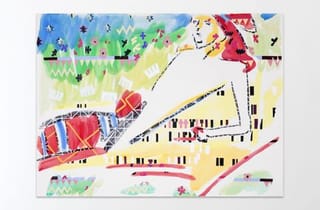 <span class="artist">Natalya Hughes</span><span class="title"> Fränzi am Wasser liegend (1)</span><span class="year"> 2023</span>, <span class="medium">Charcoal, gouache and acrylic on paper</span>, <span class="dimen">56 x 76 cm</span>