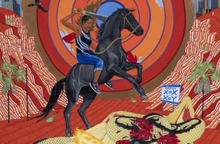 <span class="artist">Ryan Presley</span><span class="title"> Crown Land (till the ends of the earth)</span><span class="year"> 2020</span>, <span class="medium">Oil, synthetic polymer paint and gold leaf on polyester</span>, <span class="dimen">182 x 152 x 4 cm</span> <span class="artist">Ryan Presley</span><span class="title"> Crown Land (till the ends of the earth)</span><span class="year"> 2020</span>, <span class="medium">Oil, synthetic polymer paint and gold leaf on polyester</span>, <span class="dimen">182 x 152 x 4 cm</span>