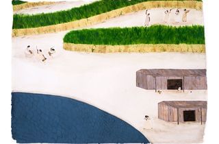 <span class="artist">Sancintya Mohini Simpson</span><span class="title"> Natal 2</span><span class="year"> 2018</span>, <span class="medium">Watercolour and gouache on handmade wasli paper</span>, <span class="dimen">63 x 88 cm</span>