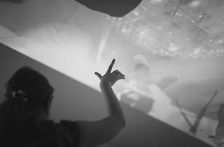 <span class="artist">Tintin Wulia</span><span class="title"> Installation view of &#039;Not Alone&#039;</span><span class="year"> 2017</span>, <span class="medium">Acrylic, LED lights, electroluminescent wires, PIR motion sensors, surveillance camera, telematic structure (Venice and Jakarta), single-channel video projection</span>, <span class="dimen dimen-notes">Dimensions variable</span>, <span class="notes">Tintin Wulia: 1001 Martian Homes - Indonesian Pavilion at the 57th Venice Biennale 2017</span>