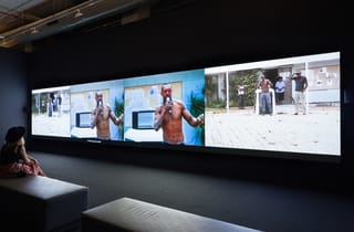 <span class="artist">Vernon Ah Kee</span><span class="title"> tall man</span><span class="year"> 2010</span>, <span class="medium">Four channel video installation</span>, <span class="dimen dimen-notes">11:10 min</span>, <span class="notes">Installation view at 14th Istanbul Biennale, 2015</span> <span class="artist">Vernon Ah Kee</span><span class="title"> tall man</span><span class="year"> 2010</span>, <span class="medium">Four channel video installation</span>, <span class="dimen dimen-notes">11:10 min</span>, <span class="notes">Installation view at 14th Istanbul Biennale, 2015</span>