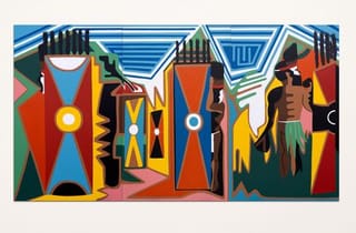 <span class="artist">Yuriyal Eric Bridgeman</span><span class="title"> Galkope (Haus Fire)</span><span class="year"> 2025</span>, <span class="medium">Acrylic on canvas</span>, <span class="dimen dimen-notes">Three parts, 152 x 91 cm each, 152 x 273 cm overall</span> <span class="artist">Yuriyal Eric Bridgeman</span><span class="title"> Galkope (Haus Fire)</span><span class="year"> 2025</span>, <span class="medium">Acrylic on canvas</span>, <span class="dimen dimen-notes">Three parts, 152 x 91 cm each, 152 x 273 cm overall</span>