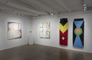 Yuriyal Bridgeman, Watermelon, 2025, and Chief, 2025. Exhibition view, The Painters Eye, Nicholas Thompson Gallery, 2026. Photograph by Tim Gresham