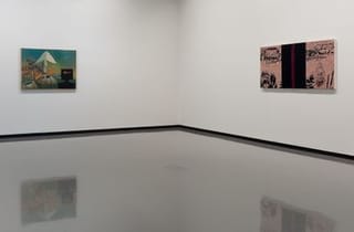 (L-R) Sidney Nolan, Kelly at the Mine 1946–47, Heide Museum of Modern Art, Naarm/Melbourne, purchased from John and Sunday Reed 1980; Gordon Bennett, Wound 1990, Monash University Collection, Naarm/Melbourne, purchased 1990. Installation view: Thin Skin, Monash University Museum of Art, Naarm/Melbourne, 2023. Photo: Christian Capurro (L-R) Sidney Nolan, Kelly at the Mine 1946–47, Heide Museum of Modern Art, Naarm/Melbourne, purchased from John and Sunday Reed 1980; Gordon Bennett, Wound 1990, Monash University Collection, Naarm/Melbourne, purchased 1990. Installation view: Thin Skin, Monash University Museum of Art, Naarm/Melbourne, 2023. Photo: Christian Capurro