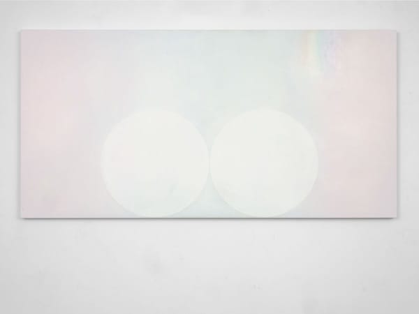 Lunar mirrored, prism blur, 2023-24, oil on linen, 75 x 150 cm