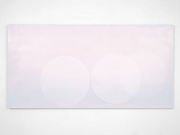 Lunar mirrored, mirrored and two distant moons, 2024. oil on linen, 100 x 200 cm