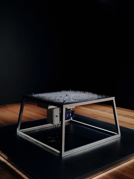 Dirge 2024, Steel, aluminium, electrical motor. Dimensions variable.