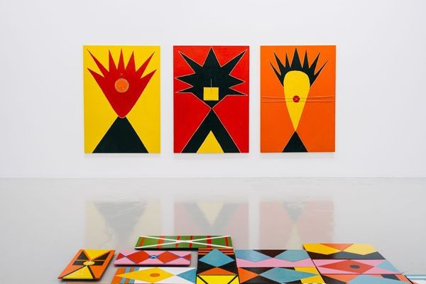 Installation view of 'Triptych (Glas Man, Masalai Man, Botol Man)' Installation view of 'Triptych (Glas Man, Masalai Man, Botol Man)'