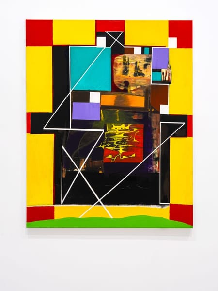 Abstract painting with mask