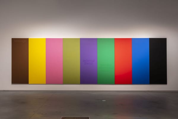 Behrouz Boochani, Hoda Afshar and Vernon Ah Kee, ‘Code Black/Riot’ (2025), installation view, 25th Biennale of Sydney: Rememory, Campbelltown Arts Centre, 2026. Photo: Silversalt Photography