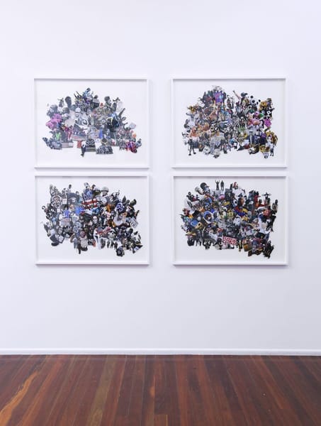 Installation view of 'Friends collages' Installation view of 'Friends collages'