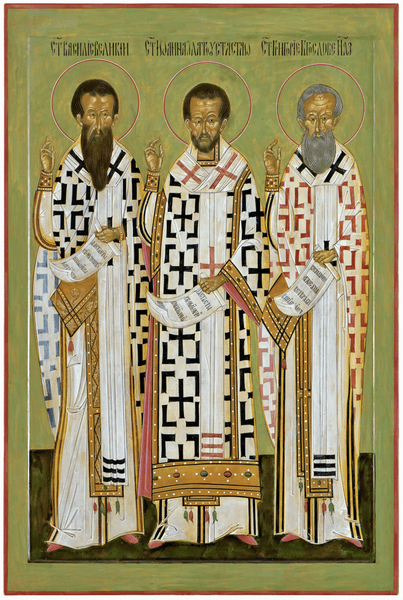 Through the hand of Leonard Brown, Three Holy Hierarchs – Saints Basil the Great, John Chrysostom and Gregory the Theologian Through the hand of Leonard Brown, Three Holy Hierarchs – Saints Basil the Great, John Chrysostom and Gregory the Theologian