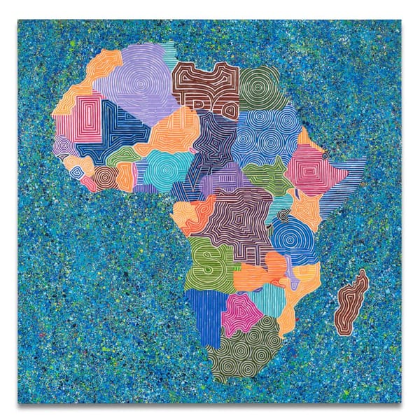 Richard Bell, 'Out of Africa' 2025, Acrylic on Canvas, 200 x 200 cm