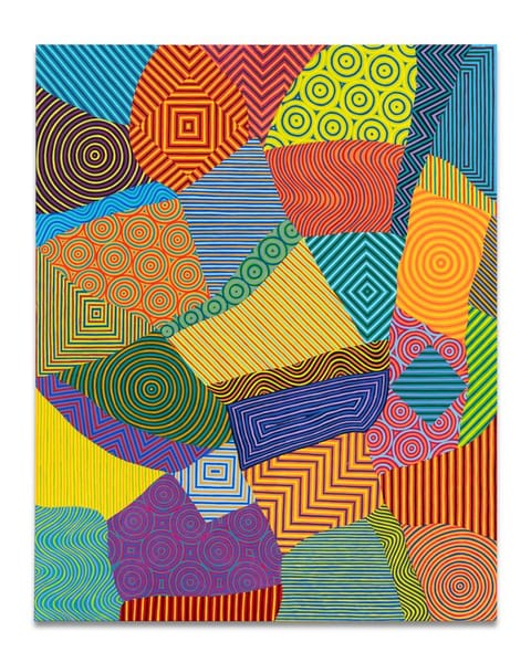 Richard Bell, 'Optics (I Love Purple)' 2025, Acrylic on canvas, 150 x 120 cm