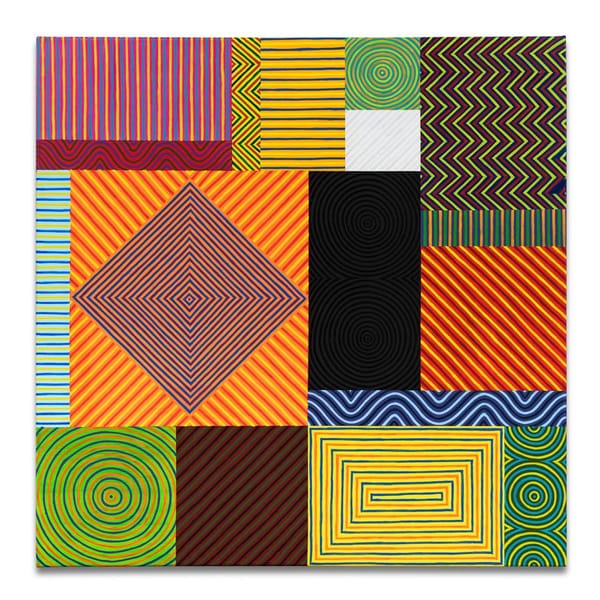 Richard Bell, 'Optics (Settler Green) 2025, Acrylic on canvas, 90 x 90 cm