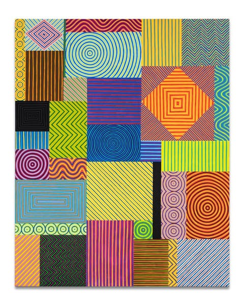 Richard Bell, 'Optics (Try Me Yellow)', 2025 Acrylic on canvas, 150 x 120 cm