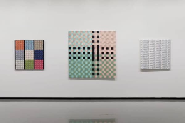 Cross-stitch cushion cover from Steph (Jones) 2006; In memory of the unknown artist: woven plastic cloth, gift from Ruth Waller 1996; and Church hat—Cook Islands 1999 Cross-stitch cushion cover from Steph (Jones) 2006; In memory of the unknown artist: woven plastic cloth, gift from Ruth Waller 1996; and Church hat—Cook Islands 1999