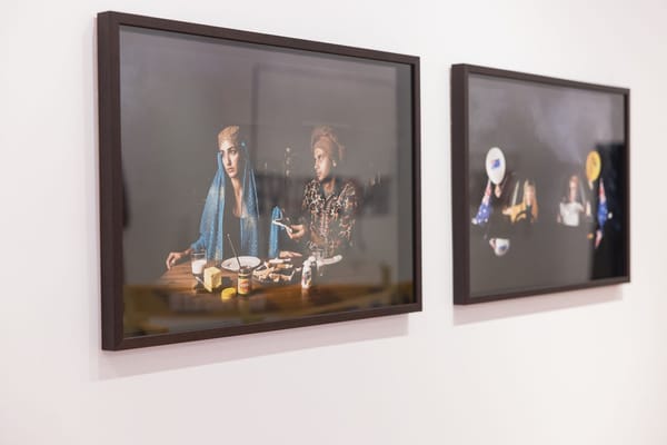 installation view, (left to right) Dog’s Breakfast, 2011; If You Don’t Love it, Live it, 2011; from the series The In-Between Spaces