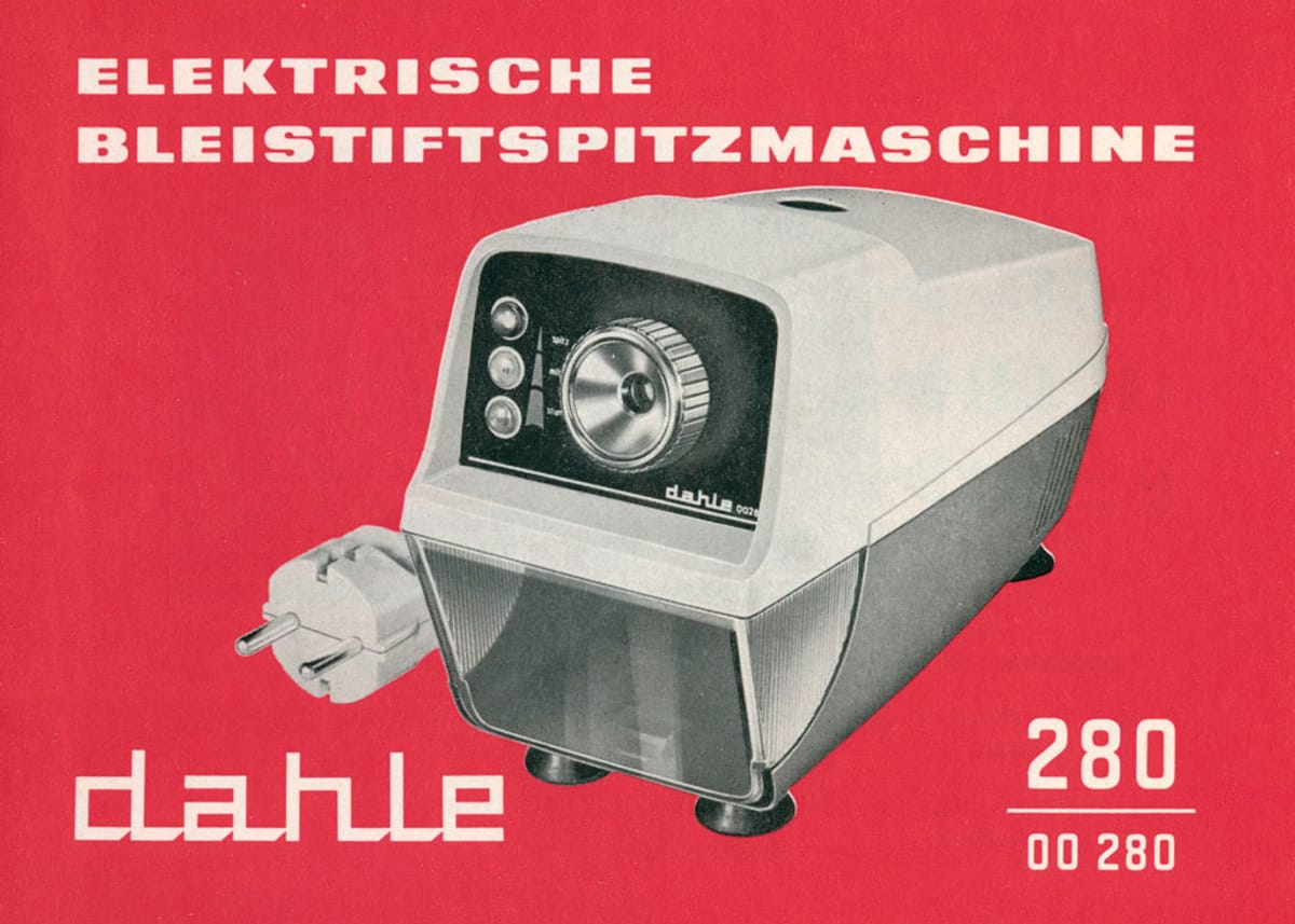 © Museum Appenzell_Werbung für die elektrische Bleistiftspitzmaschine Dahle 280_um1965