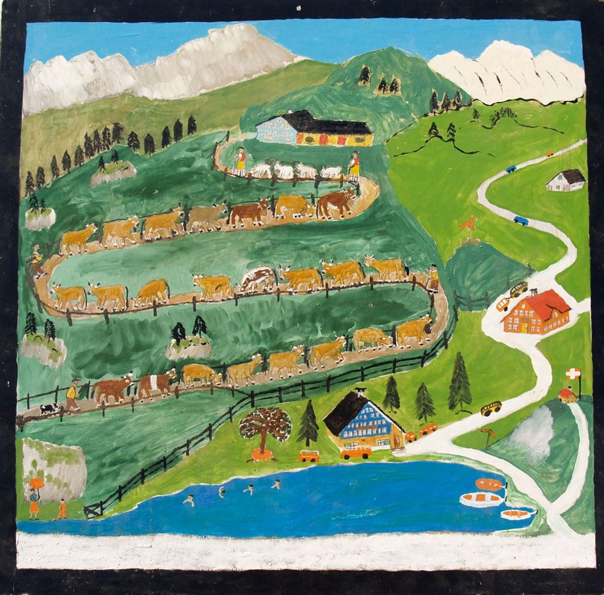 © Museum Appenzell_Johann Baptist Inauen Alpauffahrt am Badsee
