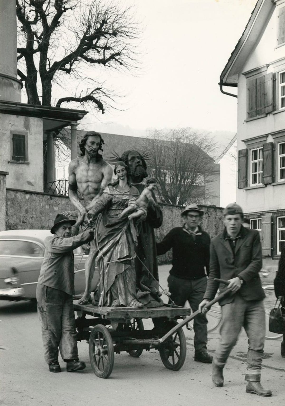 30 11 1963 Emil Grubenmann Zuegeln Sammlung Historischer Verein links Herr Rusch rechts Franz Koller