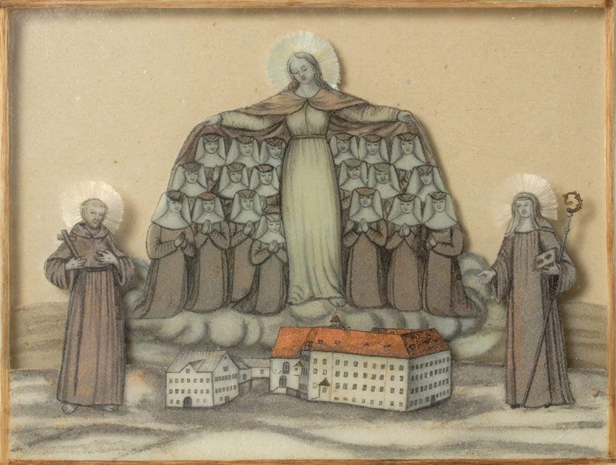 © Museum Appenzell_Schutzmantelmadonna, Haarmalerei aus dem Kloster Grimmenstein_Ende_19_Jahrhundert