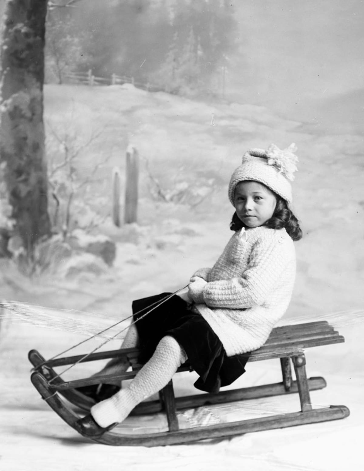 © Museum Appenzell_Mädchen auf Schlitten_Foto Egon Müller