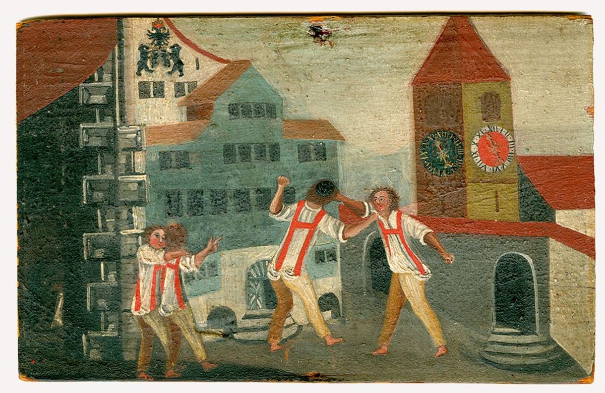 © Museum Appenzell_Faustkampf vor dem Rathaus_um 1850