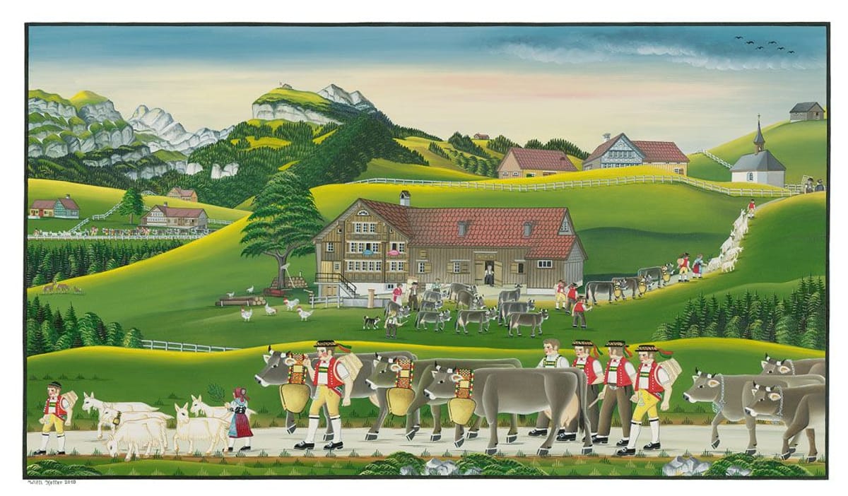 © Museum Appenzell_Willi-Keller_Panorama_Alpfahrtsmorgen_2010